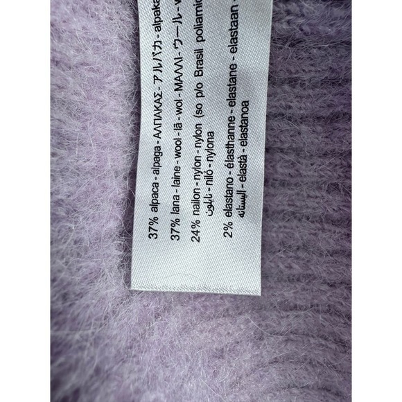 Zara Oversized Hooded Sweater  S Lavender Purple‎ Wool Alpaca Wide Sleeve - Picture 10 of 12